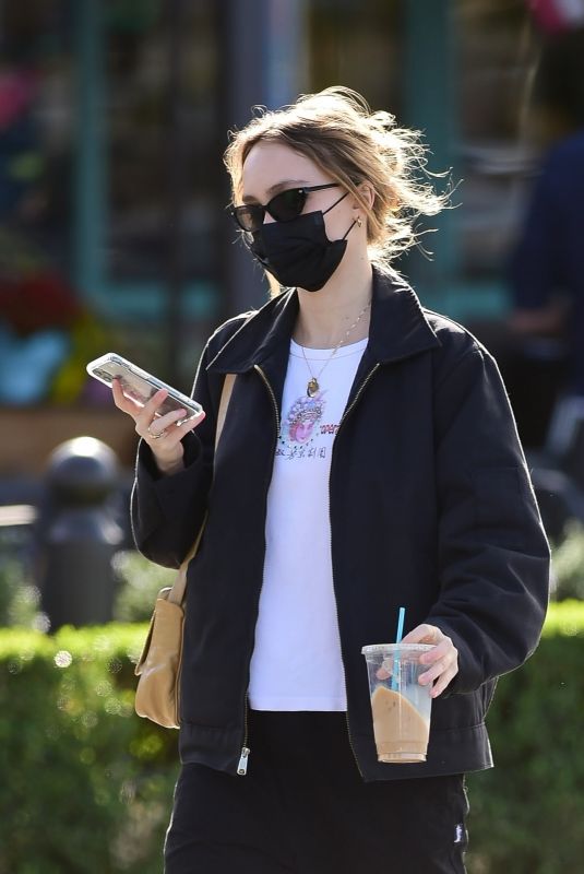 LILY-ROSE DEPP Out for Iced Coffee in Los Angeles 01/16/2022