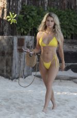LINDSAY BREWER in Bikini at a Beach in Tulum 01/13/2022