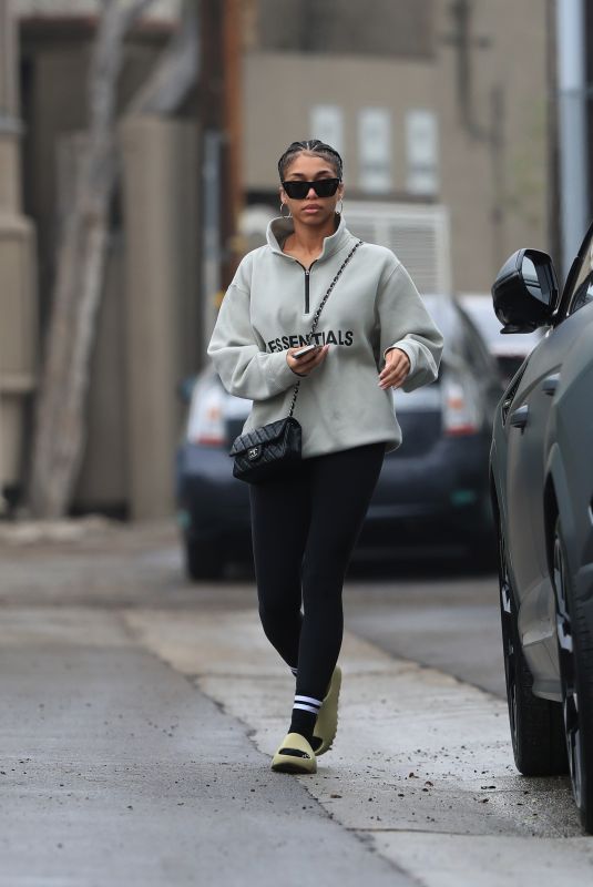 LORI HARVEY Leaves a Gym in Los Angeles 01/07/2022