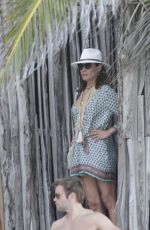 LUANN DE LESSEPS Arrives at a Beach Party in Tulum 01/07/2022