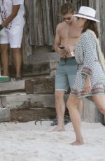 LUANN DE LESSEPS Arrives at a Beach Party in Tulum 01/07/2022
