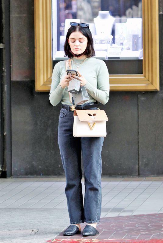 LUCY HALE at a Jewelry Store in Los Angeles 01/19/2022