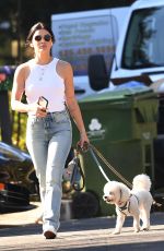 LUCY HALE in Tight Denim Out with Her Dogs in Los Angelis 01/25/2022