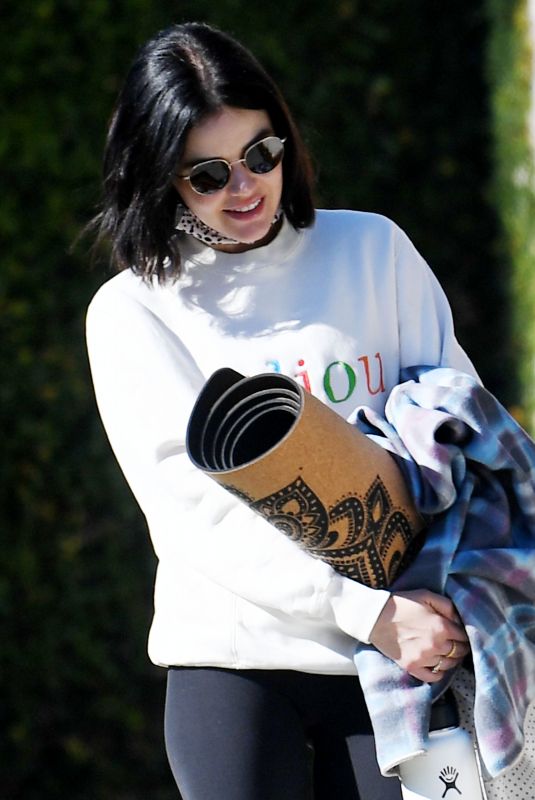 LUCY HALE Leaves a Yoga Class in West Hollywood 01/03/2022