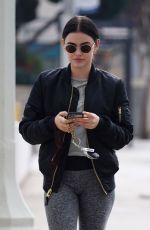 LUCY HALE Out and About in Los Angeles 01/18/2022