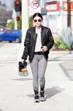 LUCY HALE Out and About in Los Angeles 01/18/2022