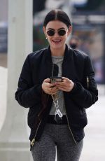 LUCY HALE Out and About in Los Angeles 01/18/2022