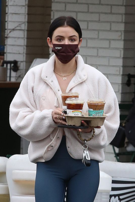 LUCY HALE Out for Coffee at Alfred in Los Angeles 01/15/2022