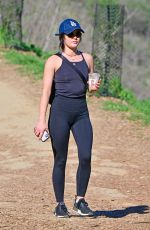 LUCY HALE Out Hiking in Los Angeles 01/27/2022