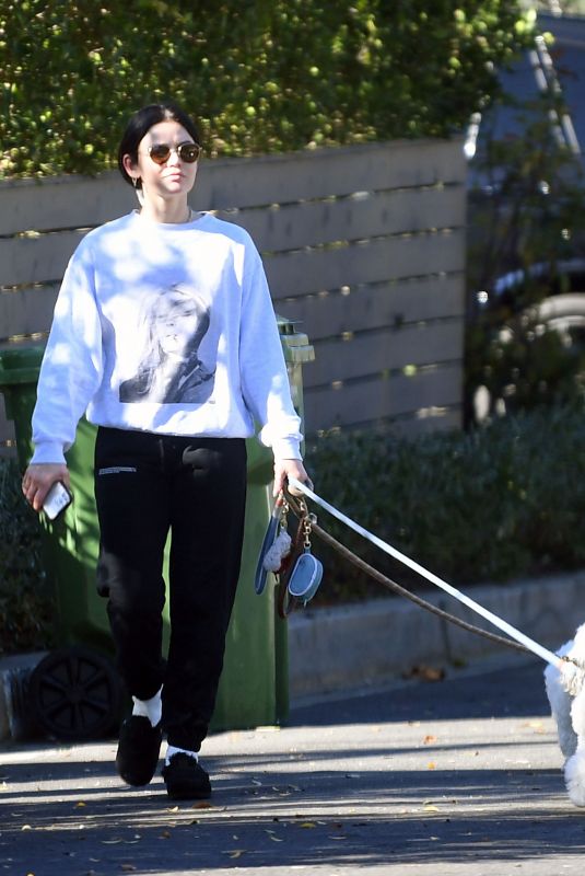 LUCY HALE Out with Her Dogs in Hollywood Hills 01/05/2022