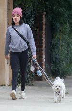 LUCY HALE Out with Her Dogs in Los Feliz 01/29/2022