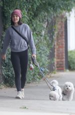 LUCY HALE Out with Her Dogs in Los Feliz 01/29/2022