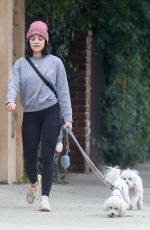 LUCY HALE Out with Her Dogs in Los Feliz 01/29/2022