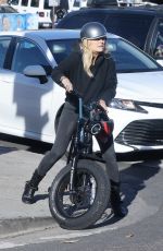 MALIN AKERMAN Rides Her Electric Motorcycle Out in Los Angeles 01/21/2022