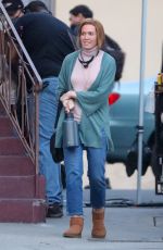 MANDY MOORE on the Set of This Is Us in the Chinatown 01/10/2022