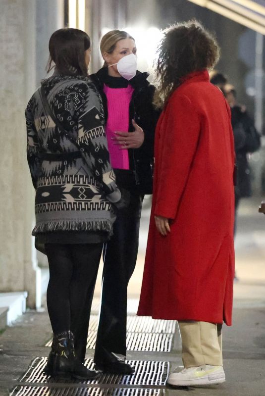 MICHELLE HUNZIKER and AURORA RAMAZZOTTI Out for Dinner in Milan 01/16/2022