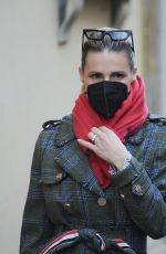 MICHELLE HUNZIKER at Armani Show Room in Milan 01/17/2022