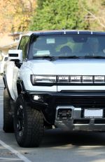 MILA KUNIS and Ashton Kutcher Rides Their Hummer Electric Truck in Los Angeles 01/20/2022