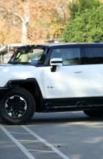 MILA KUNIS and Ashton Kutcher Rides Their Hummer Electric Truck in Los Angeles 01/20/2022