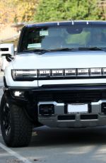 MILA KUNIS and Ashton Kutcher Rides Their Hummer Electric Truck in Los Angeles 01/20/2022