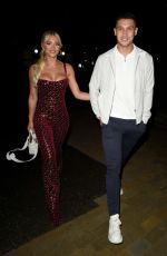 MOLLY SMITH and Callum Jones Arrives at New Year Eve Party at Menagerie Bar and Restaurant in Manchester 12/31/2021