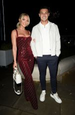 MOLLY SMITH and Callum Jones Arrives at New Year Eve Party at Menagerie Bar and Restaurant in Manchester 12/31/2021