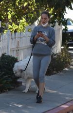 NATALIE PORTMAN Out Jogging with Her Dog in Los Feliz 01/24/2022