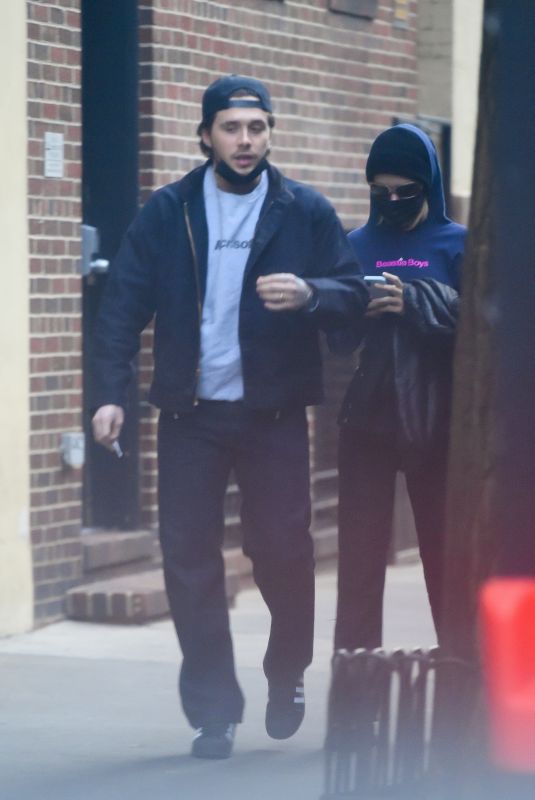 NICOLA PELTZ and Brooklyn Beckham Leaves Blue Ribbon Sushi Bar & Grill in New York 01/14/2022