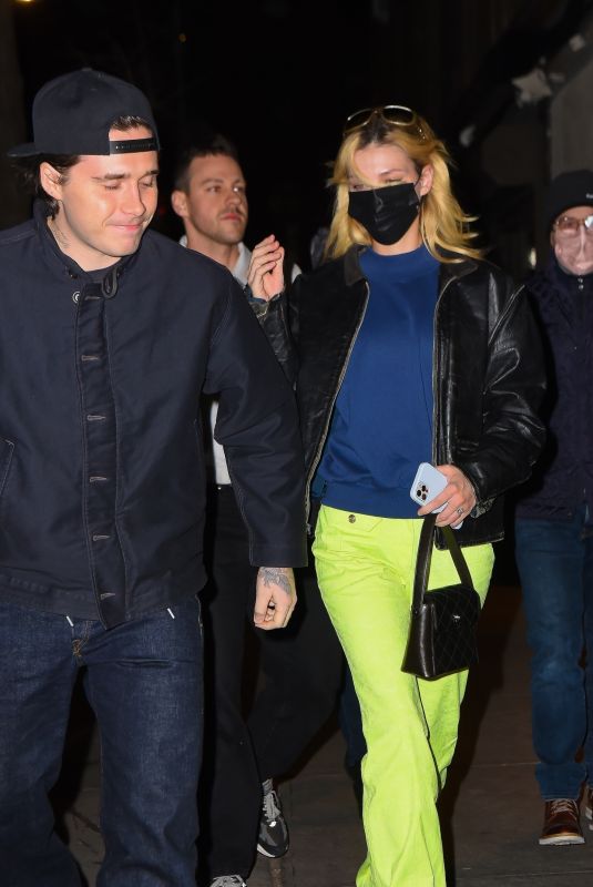 NICOLA PELTZ and Brooklyn Beckham Night Out in New York 01/16/2022