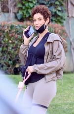 NICOLE MURPHY Oer with Her Dog in Beverly Hills 01/21/2022