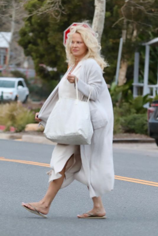 PAMELA ANDERSON Out for Dinner in Malibu 01/10/2022
