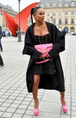 PAOLA LOCATELLI Arrives at Valentino Haute Couture Spring/Summer 2022 Show at Paris Fashion Week 01/26/2022