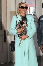 PARIS HILTON Leaves Her Apartment in New York 01/27/2022