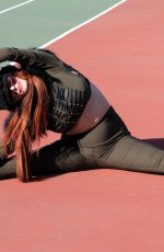 PHOEBE PRICE at a Tennis Court in Los Anegeles 01/05/2022