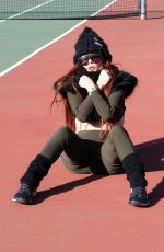 PHOEBE PRICE at a Tennis Court in Los Anegeles 01/05/2022