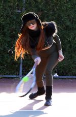 PHOEBE PRICE at a Tennis Court in Los Anegeles 01/05/2022