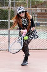 PHOEBE PRICE at a Tennis Court in Los Anegeles 01/12/2022