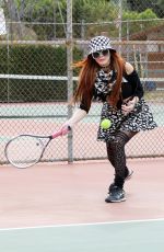 PHOEBE PRICE at a Tennis Court in Los Anegeles 01/12/2022