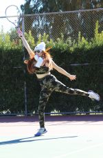 PHOEBE PRICE at a Tennis Courts in Los Angeles 01/21/2022
