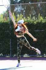 PHOEBE PRICE at a Tennis Courts in Los Angeles 01/21/2022