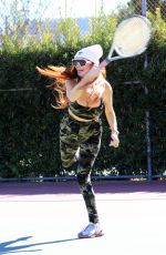 PHOEBE PRICE at a Tennis Courts in Los Angeles 01/21/2022