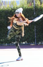 PHOEBE PRICE at a Tennis Courts in Los Angeles 01/21/2022