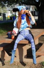 PHOEBE PRICE Eating Chick-Fil-A for Lunch in Los Angeles 01/27/2022