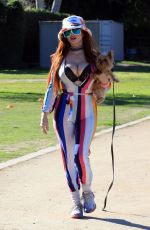 PHOEBE PRICE Out at a Park with Her Dog in Los Angeles 01/26/2022
