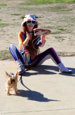 PHOEBE PRICE Out at a Park with Her Dog in Los Angeles 01/26/2022