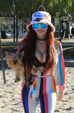 PHOEBE PRICE Out at a Park with Her Dog in Los Angeles 01/26/2022