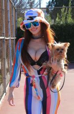 PHOEBE PRICE Out at a Park with Her Dog in Los Angeles 01/26/2022