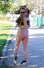 PHOEBE PRICE Out with Her Dog at a Park in Los Angeles 01/28/2022