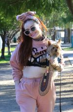 PHOEBE PRICE Out with Her Dog at a Park in Los Angeles 01/28/2022