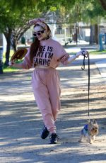 PHOEBE PRICE Out with Her Dog at a Park in Los Angeles 01/28/2022